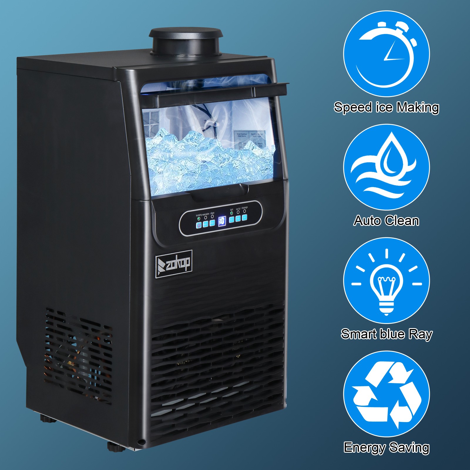 Auto 90 lbs Commercial Home Ice Maker Restaurant Machine Refrigeration Service