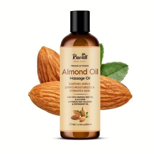 Premium Organic Almond Oil 100% Pure and Hexane-Free Cold-Pressed Beauty 6.76fl.