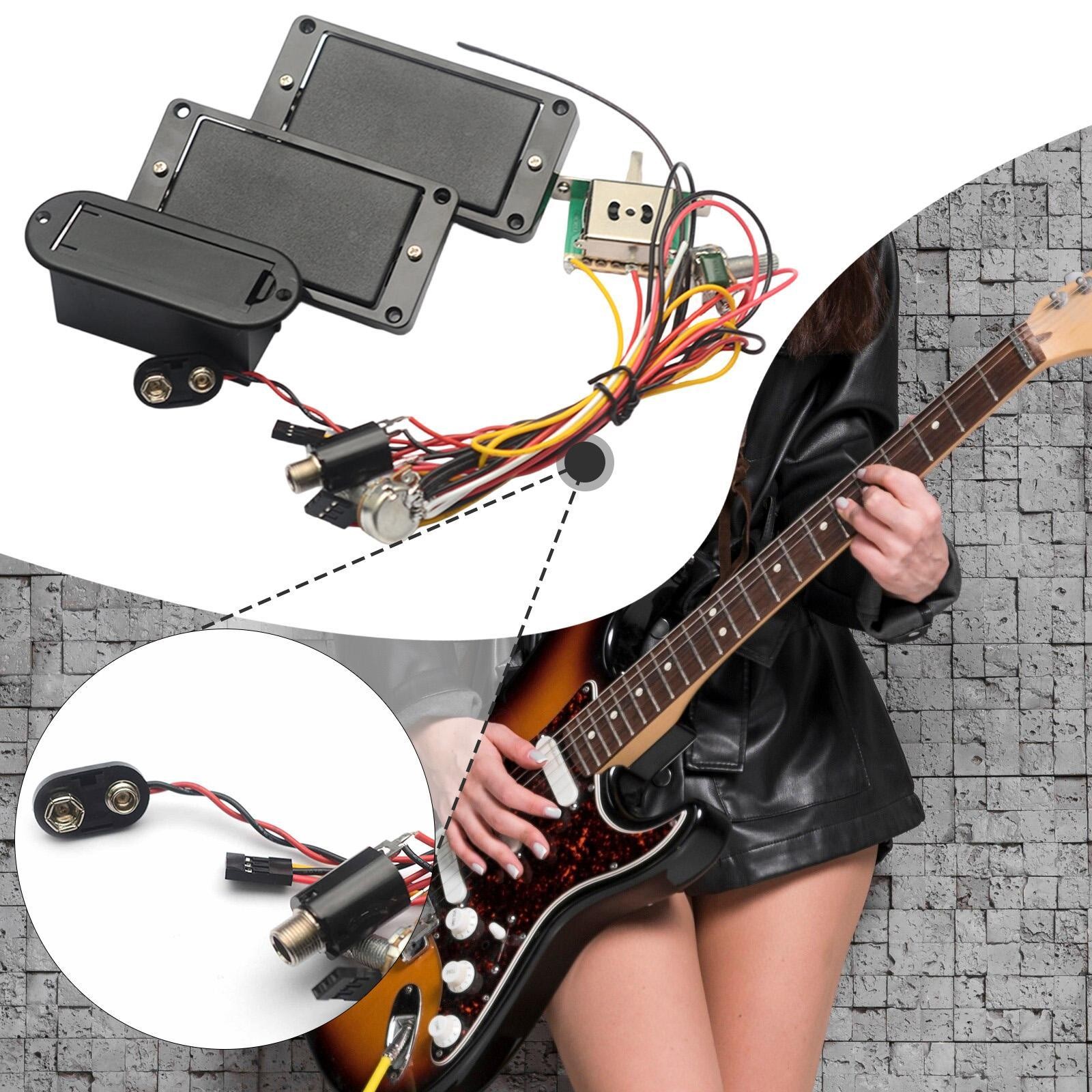 Active Guitar Pickup with 1T1V Circuit Replaces 3 Way Switch