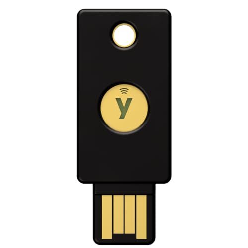 Yubico - Security Key NFC - Black - Two-Factor authentication 2FA Security Ke...