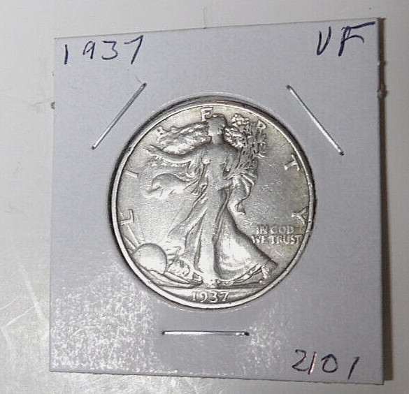 1937-P Walking Liberty Silver Half Dollar VF Detail (13125)
