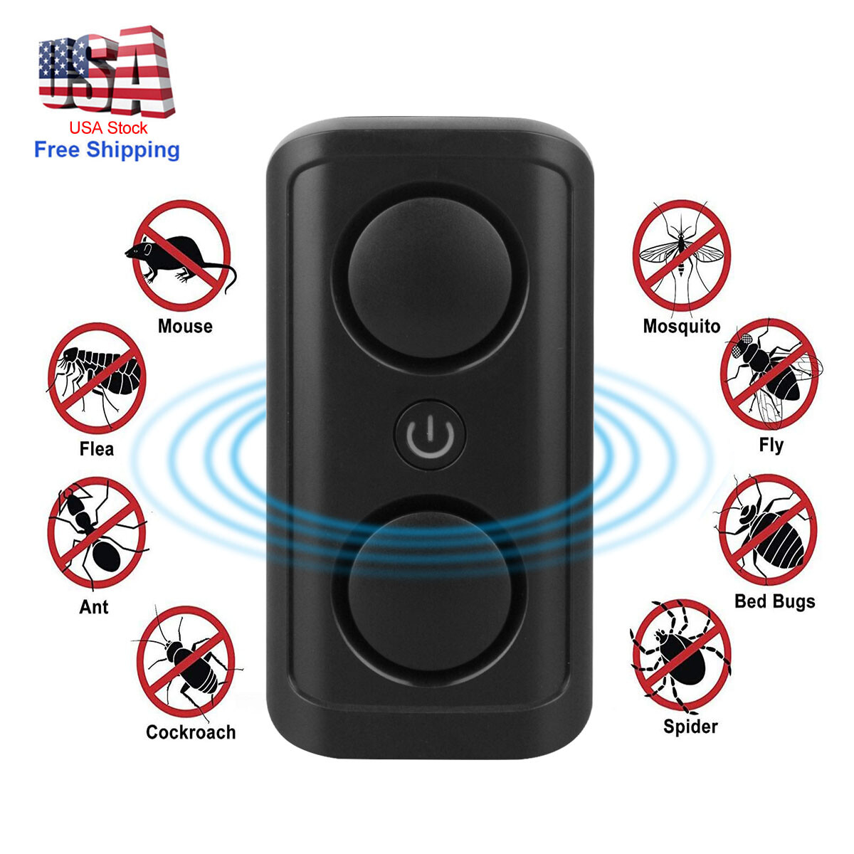 2024 Ultrasonic Pest Repeller Control Electronic Repellent BUG Mice Reject Rat