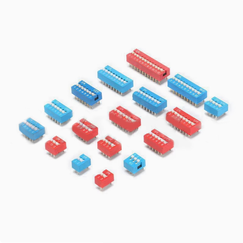 1pcs Blue/Red 2.54mm Pitch Double Row DIL Slide Dip Switch Modules