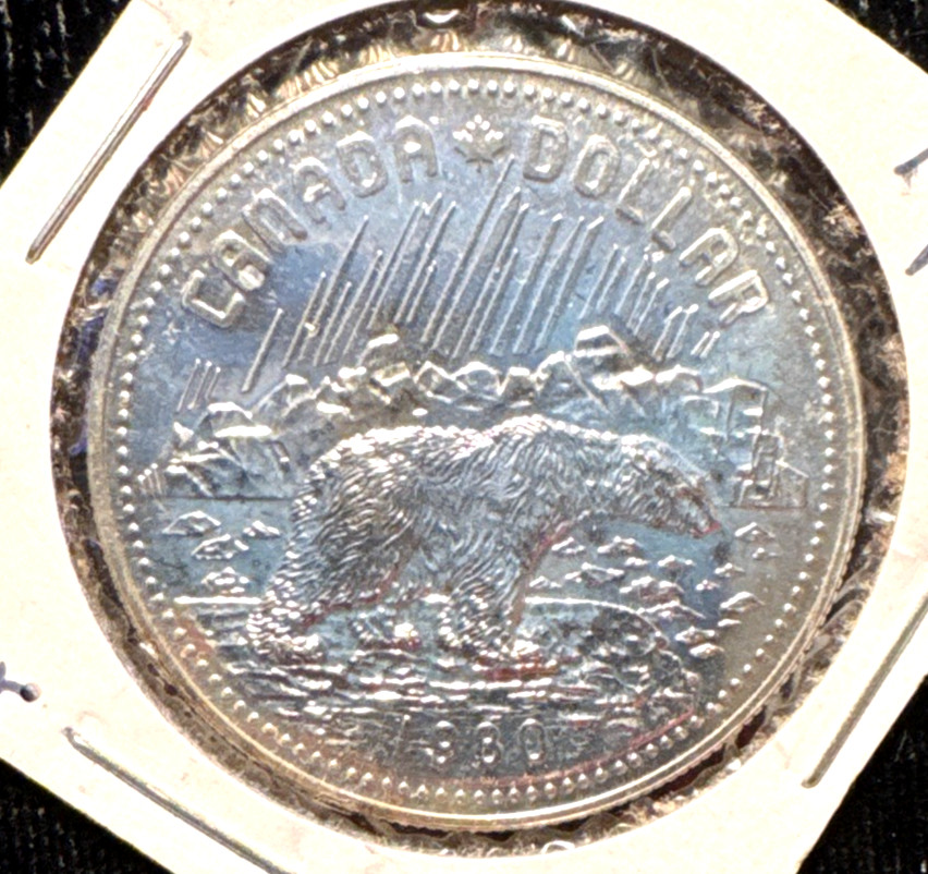 Canada 1980 silver proof like dollar KM 128 Choice BU