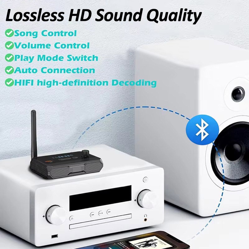 Bluetooth Receiver for Home Stereo Optical Low Latency HD Audio Wireless Adapter