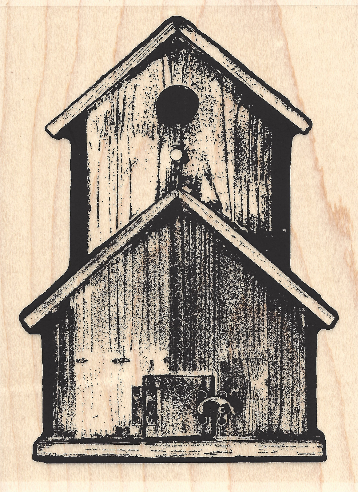 Barnwood Birdhouse Wood Mounted Rubber Stamp IMPRESSION OBSESSION Bird Birds New