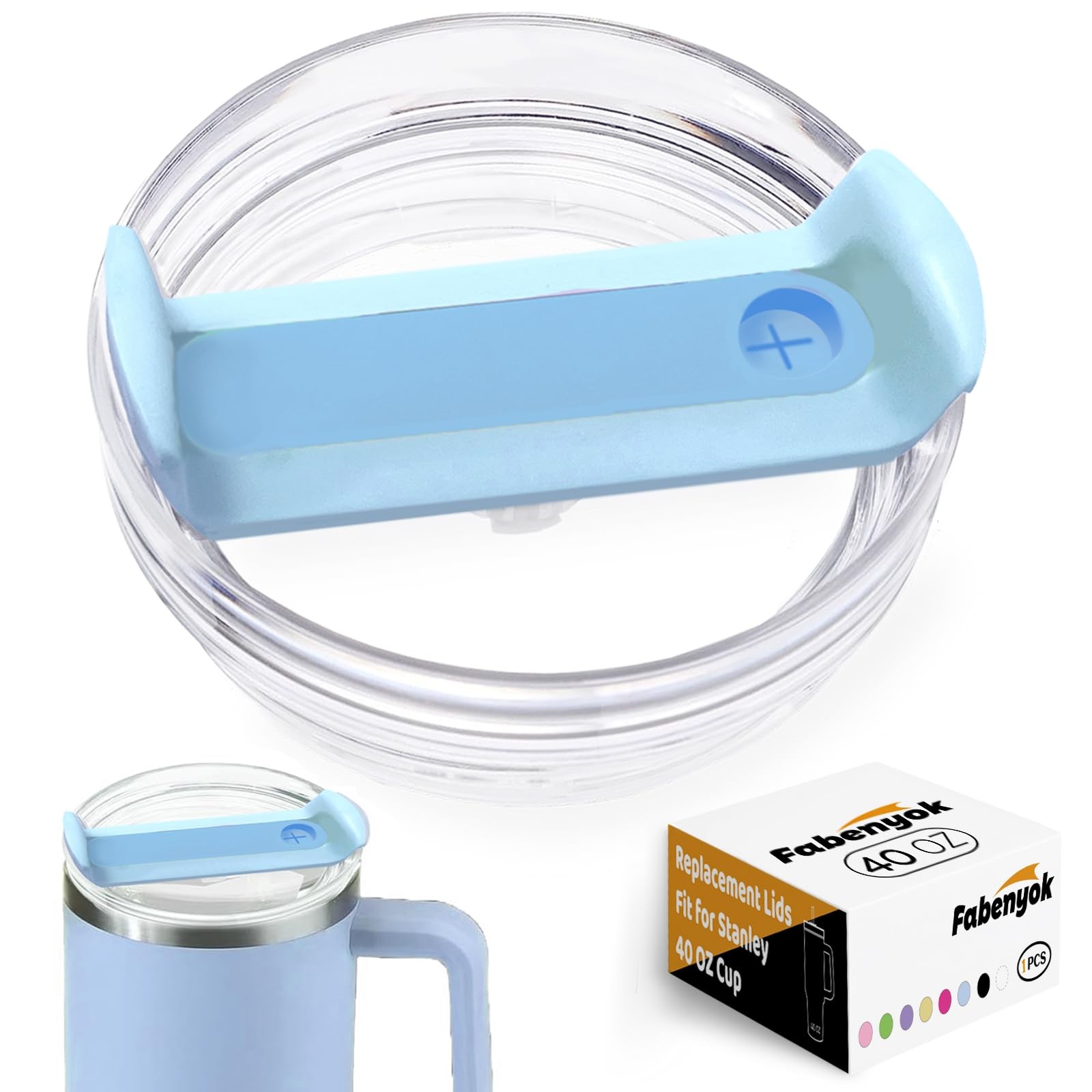 40oz Replacement Lid for Stanley Cup, Spill Proof, 1 Pack Opaque Azure