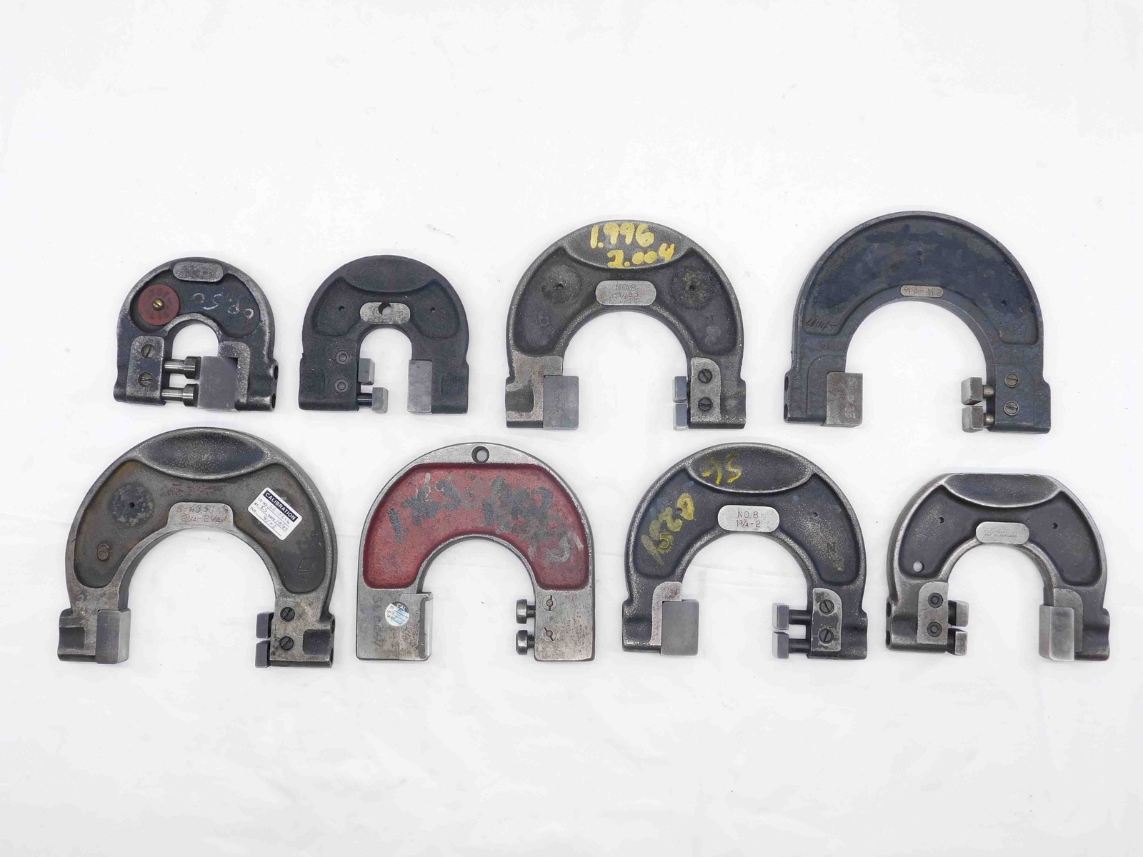 8pc LOT OF SNAP GAGES STANDARD GAGE CO SIZES INCLUDE .5 .75 1.5 1.75 2" 2.25 2.5