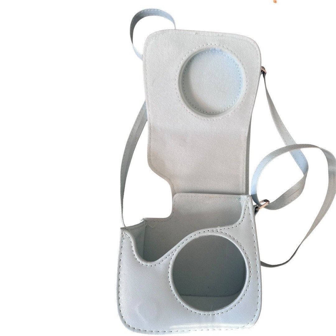 Fujifilm Instax Mini Camera Case Light Blue Synthetic Leather Crossbody Strap