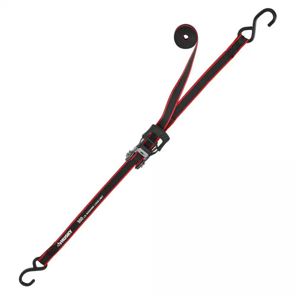 RATCHET TIE-DOWN STRAPS 4-PACK 12 Ft. X 1 in Quick Release Hook 1500 Lbs. Work