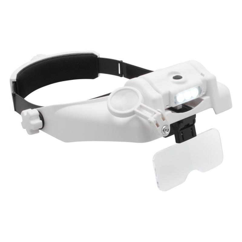 Aven 26115 Headband Magnifier With LEDs And Lenses 1x, 1.5x, 2x, 2.5x, 3.5x