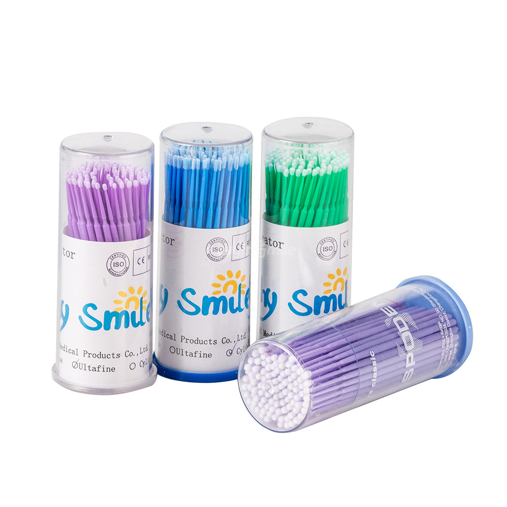 100pc EASYINSMILE Disposable Swab Micro Brush Applicator Eyelashes Mascara Tools