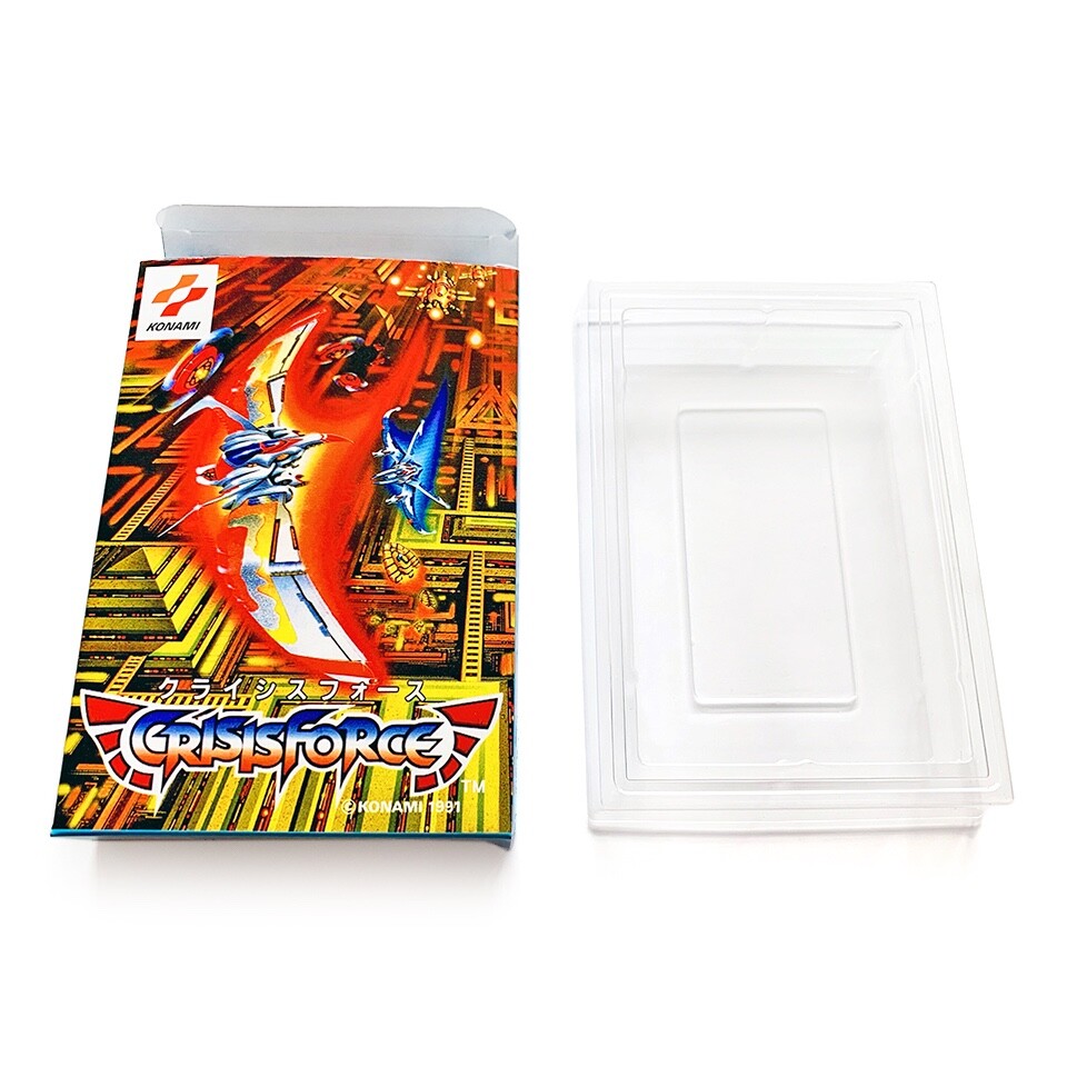 CRISIS FORCE - Empty box replacement spare case for Famicom with tray, Konami