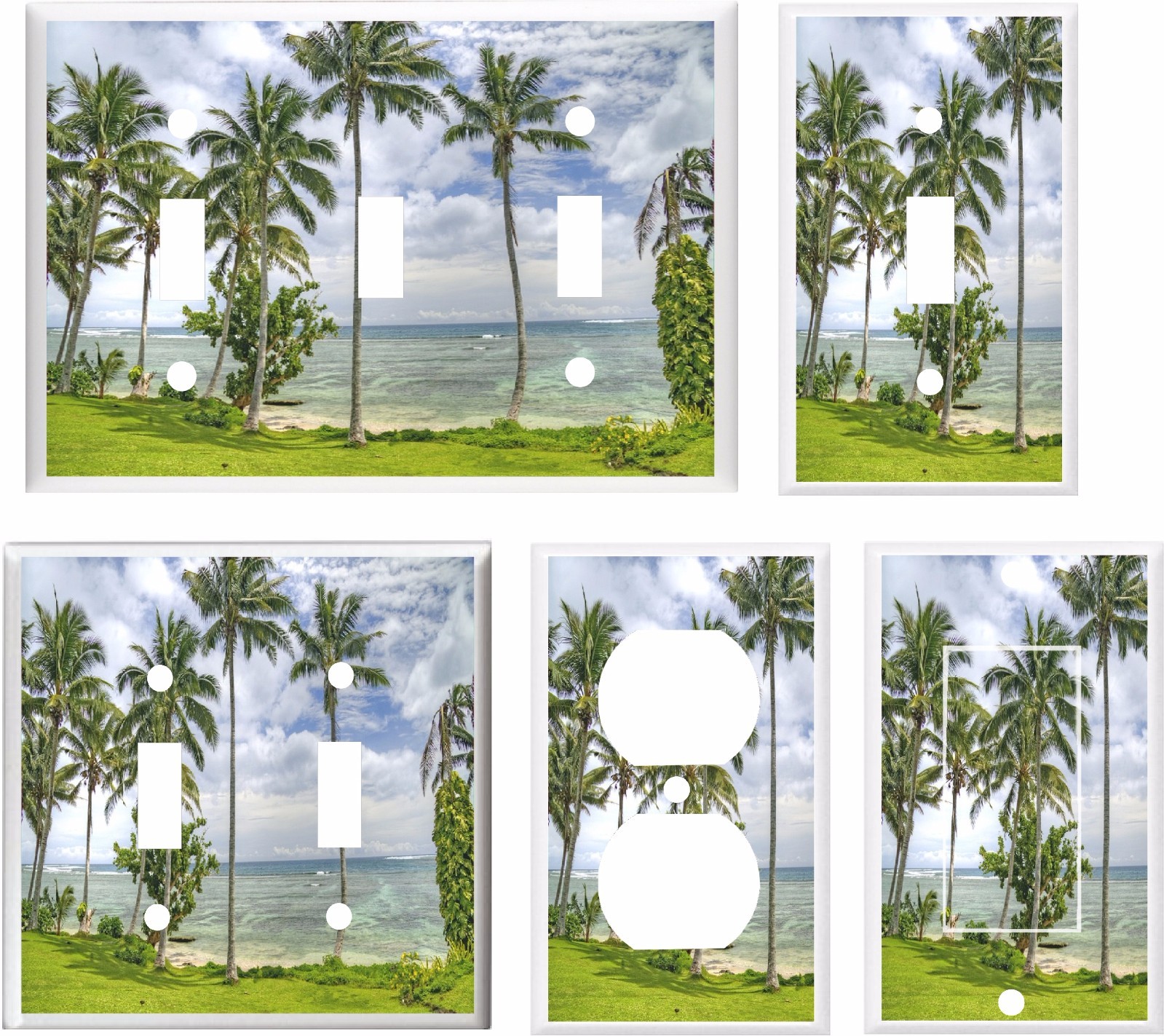 TROPICAL BEACH PALM TREE # 2 LIGHT SWITCH COVER PLATE      HOME DECOR