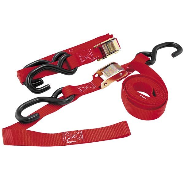 BikeMaster 100516 Tiedowns with Integrated Softhooks Red 1.5" x 74"