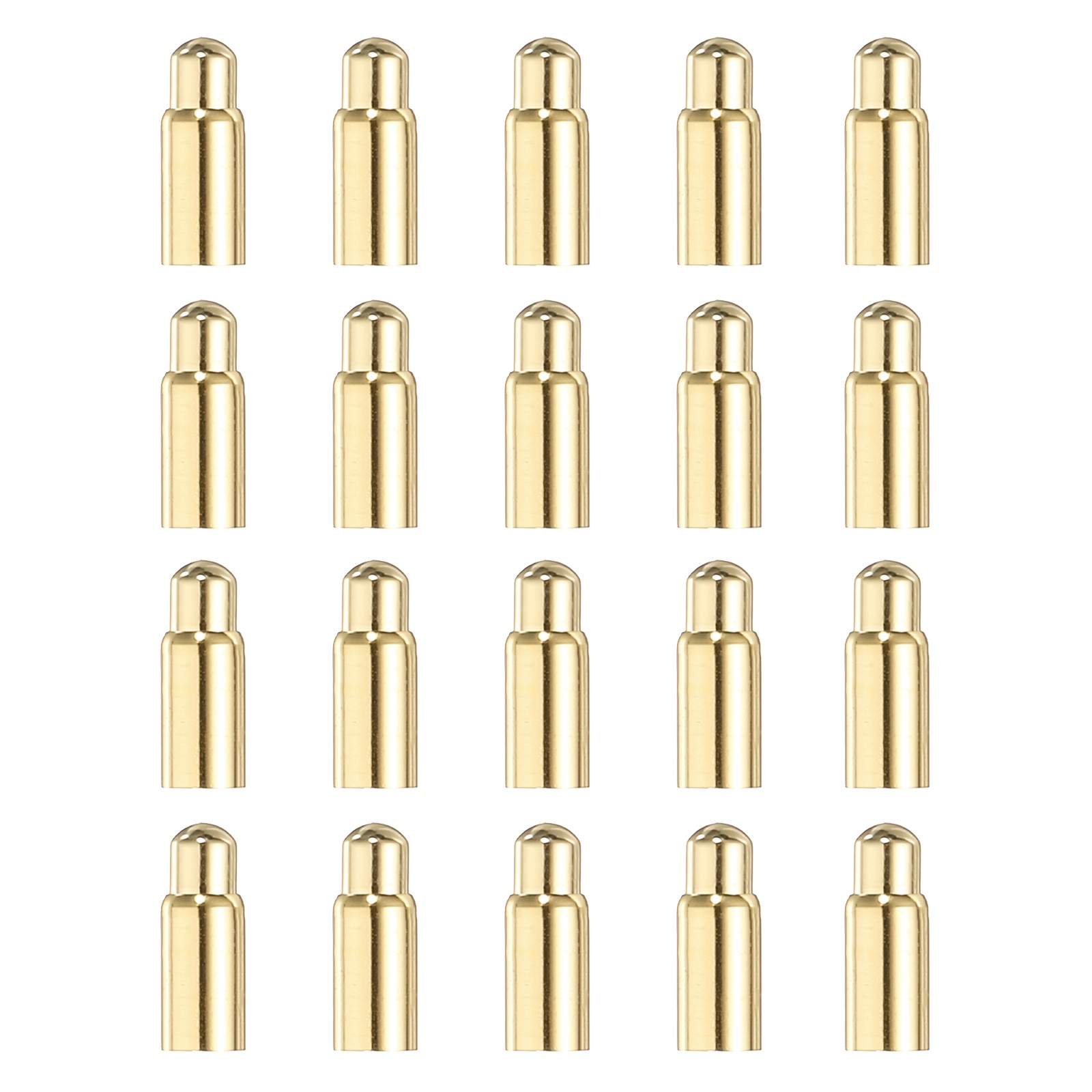 20 Pcs 5mm Spring Test Probe Pin, Gold Plated Spring Loaded Thimble Pins