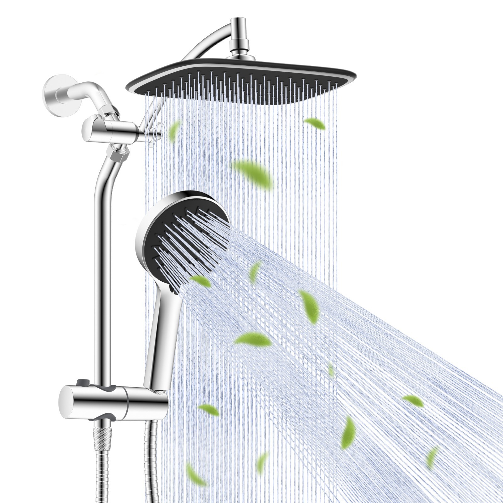 High Pressure Shower Head 5 Settings Handheld Shower Heads Spray with 71 in Hose