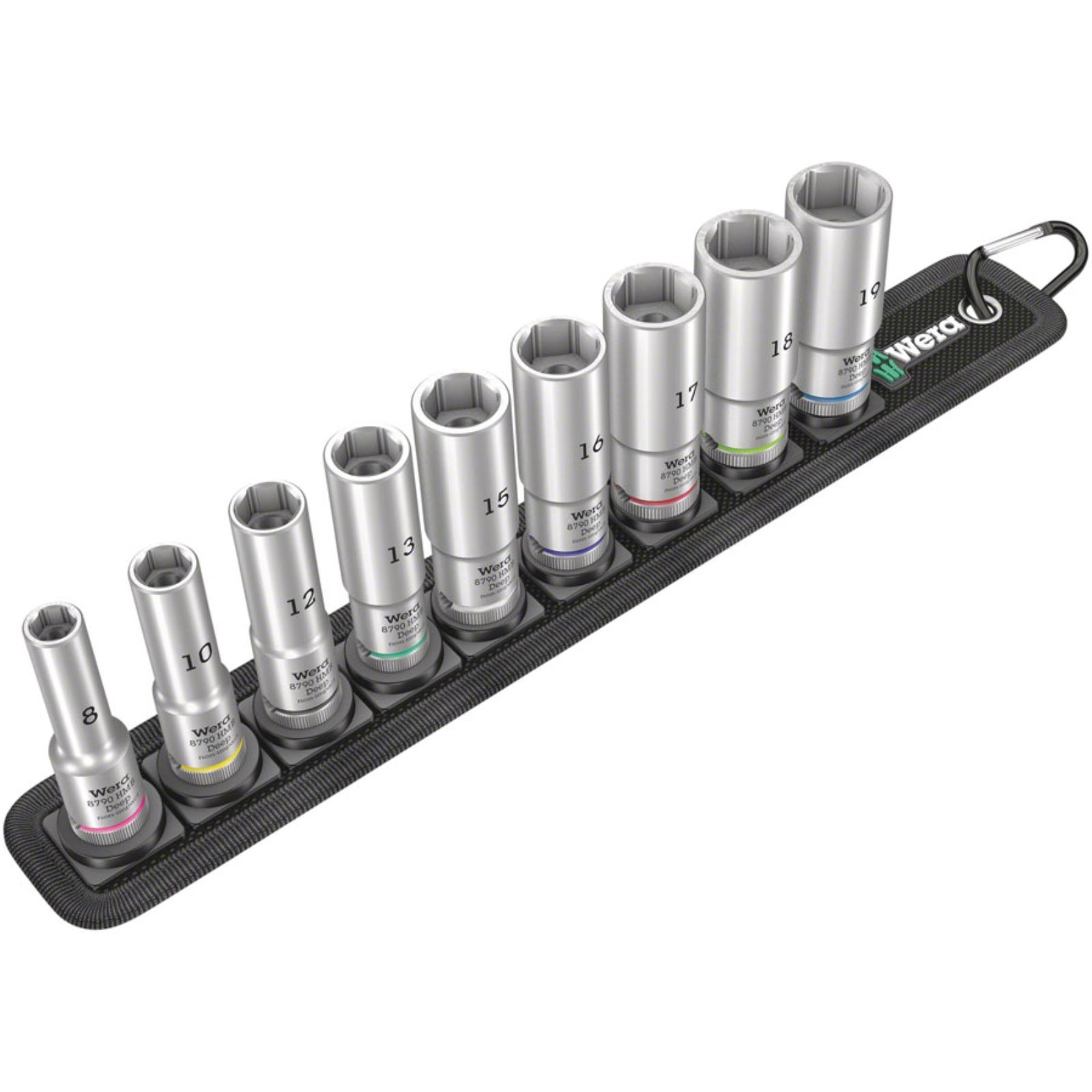 Wera Belt B Deep 1 socket set - 3/8" drive, 9 pieces 05004545001
