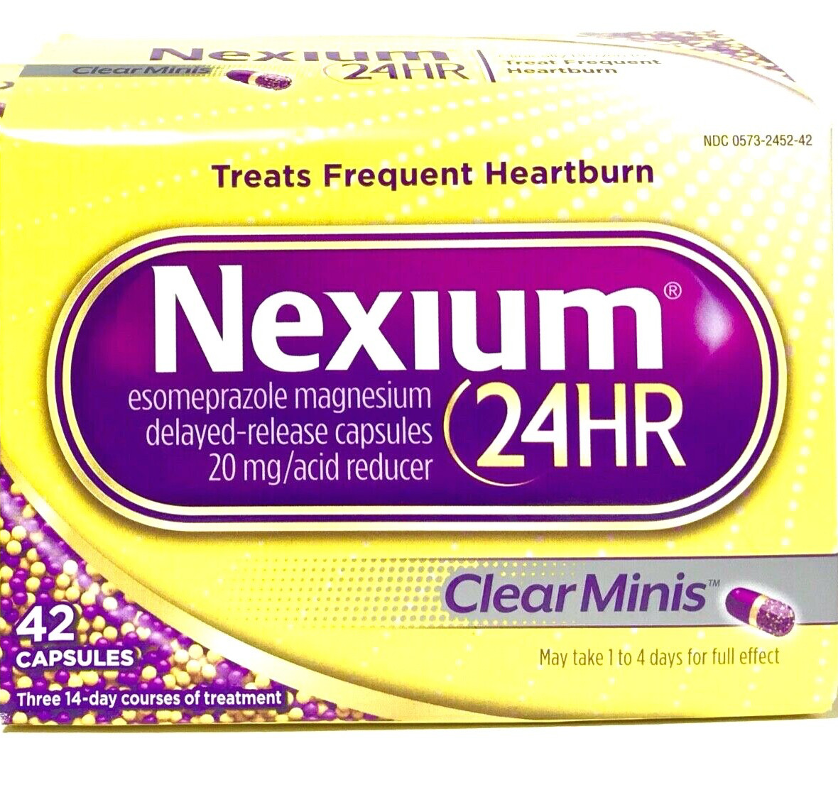 NEXIUM 24HR 2 BOXES OF 42 (84) * CLEAR MINIS * ACID REDUCER 20mg EX 01/2028+