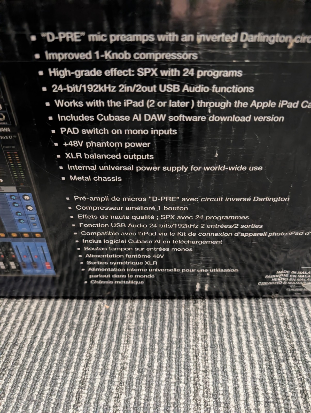 Yamaha MG16XU 16-Channel Mixer USB Audio Interface Effects Tested Working