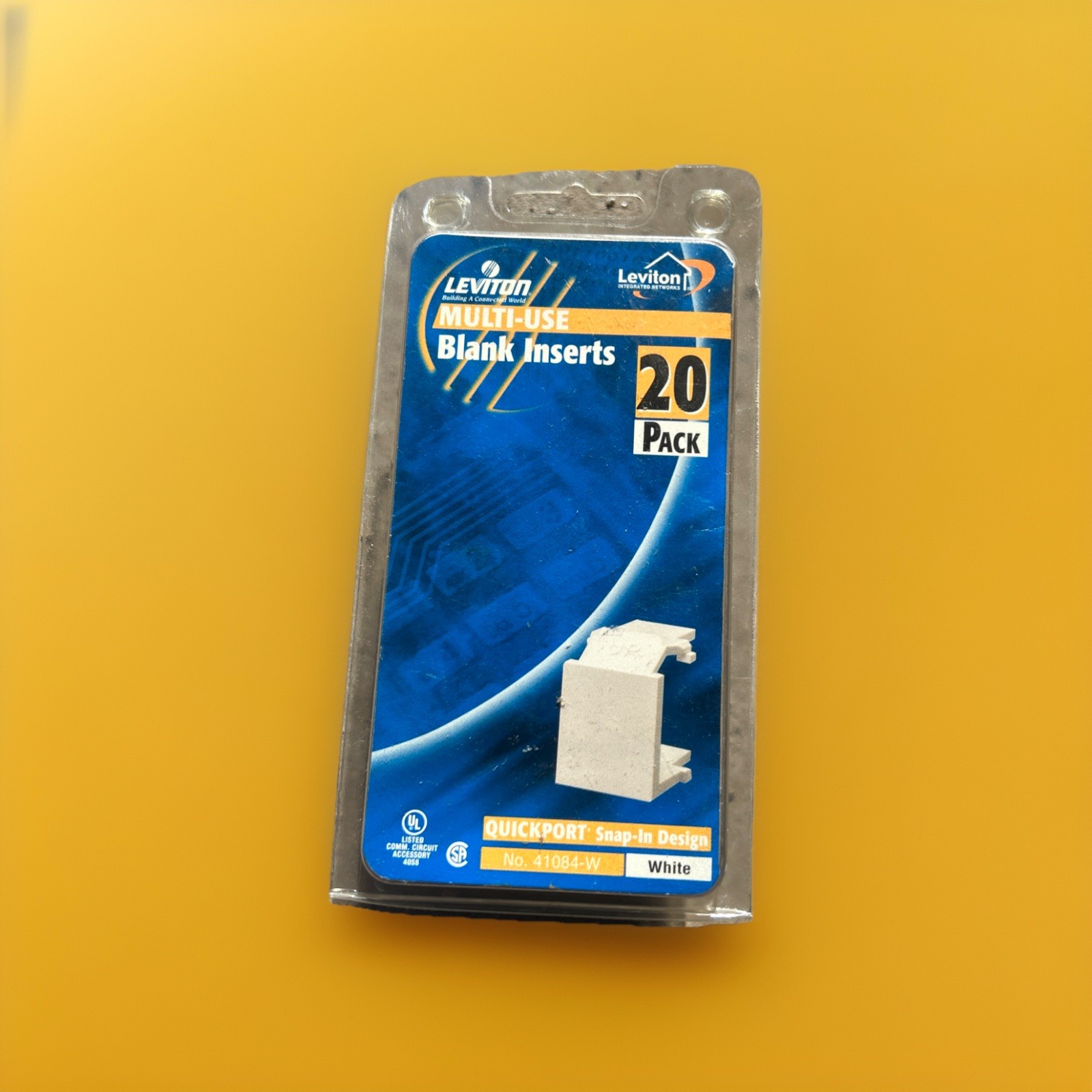 🔥 1 PKS ~Leviton 41084-W QuickPort Snap-In Blank Insert, White New ~(20/Pack)🔥