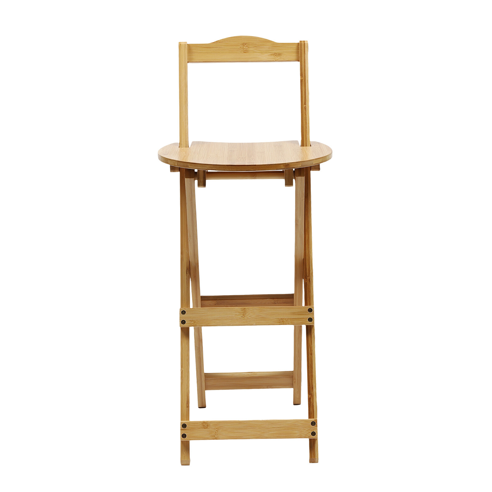 Portable Folding Bamboo Stool Tall Chair Foldable Bar Stool Porch Kitchen Chair