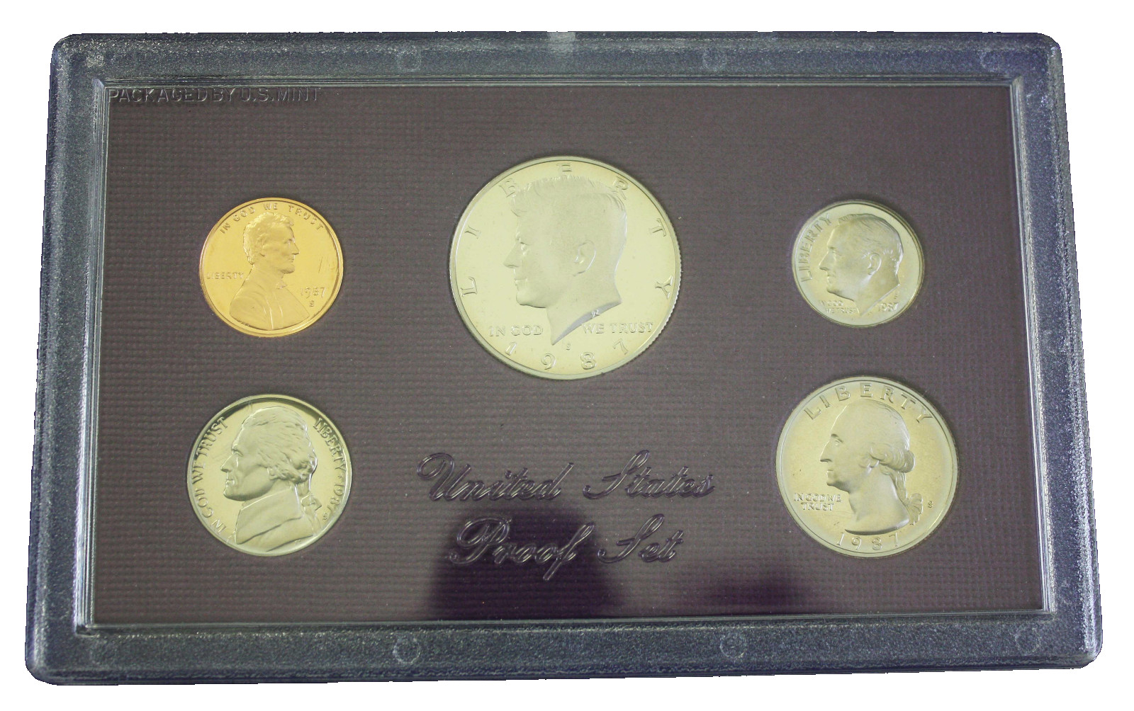 1987-S Proof Set U.S. Mint Original Hard Lens Presentation Case As Pictured