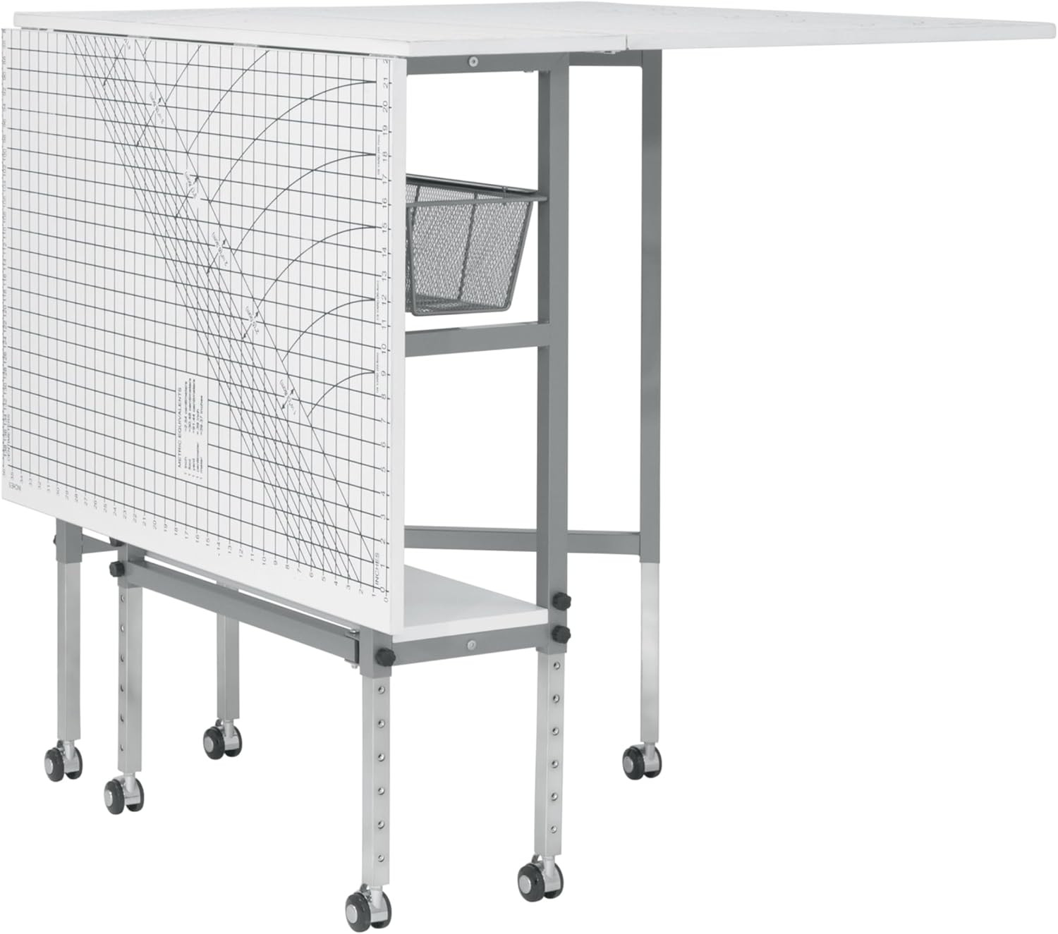 Foldable Hobby and Cutting Grid Table - 58.75" W X 36.5" D White Arts and Crafts