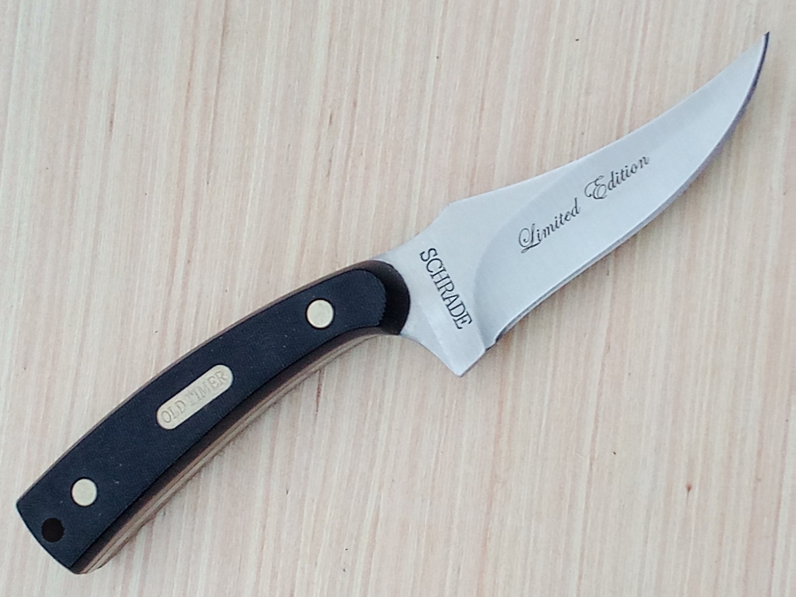 Schrade Old Timer Sharpfinger w/ Sheath Limited Edition Brown Sawcut delrin