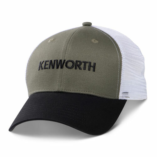 Kenworth Embroidered Cap Black and Grey Tri-Color Mesh Back Hat