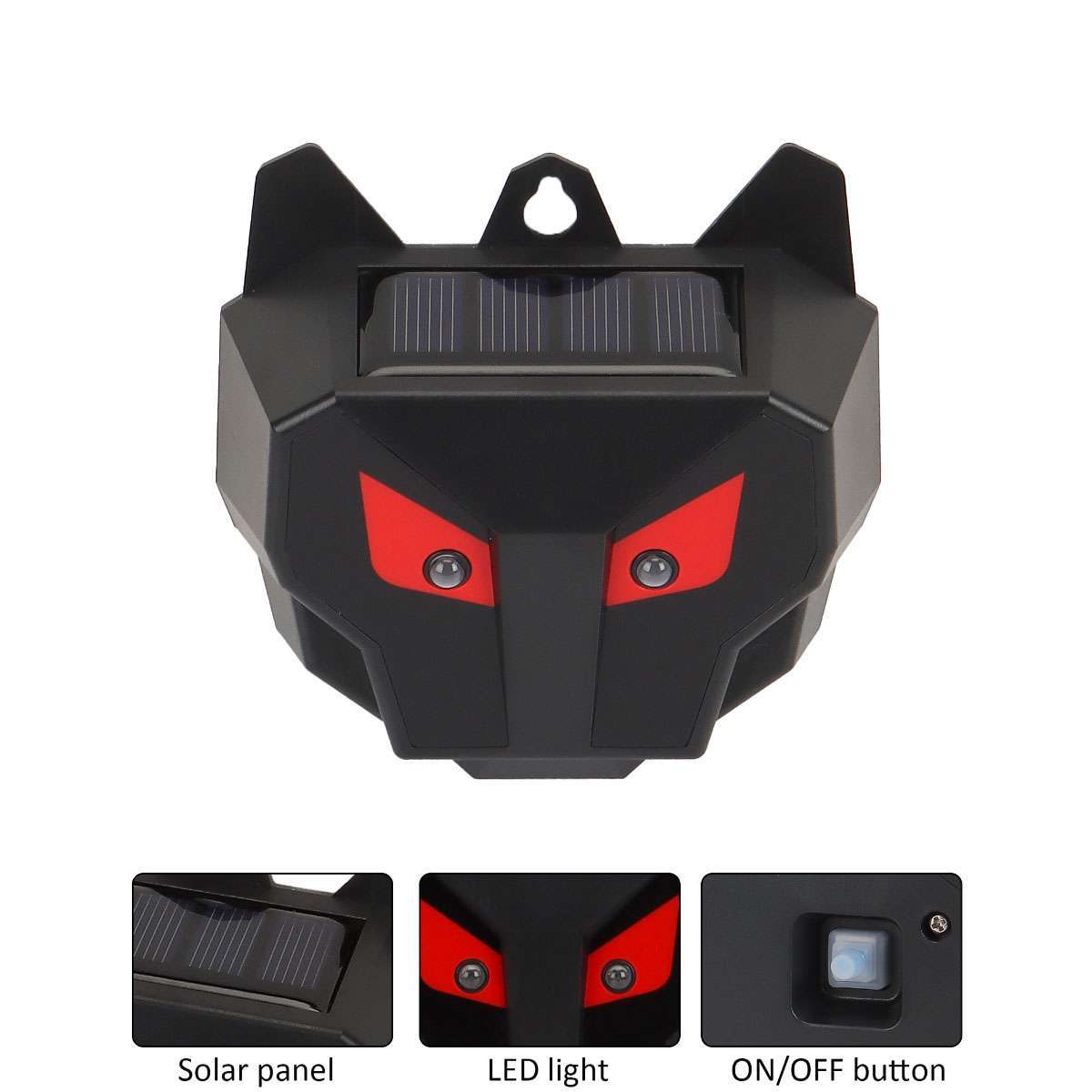 2 X Solar Predator Guard Light Red LED Deterrent Light Night Animal repeller US