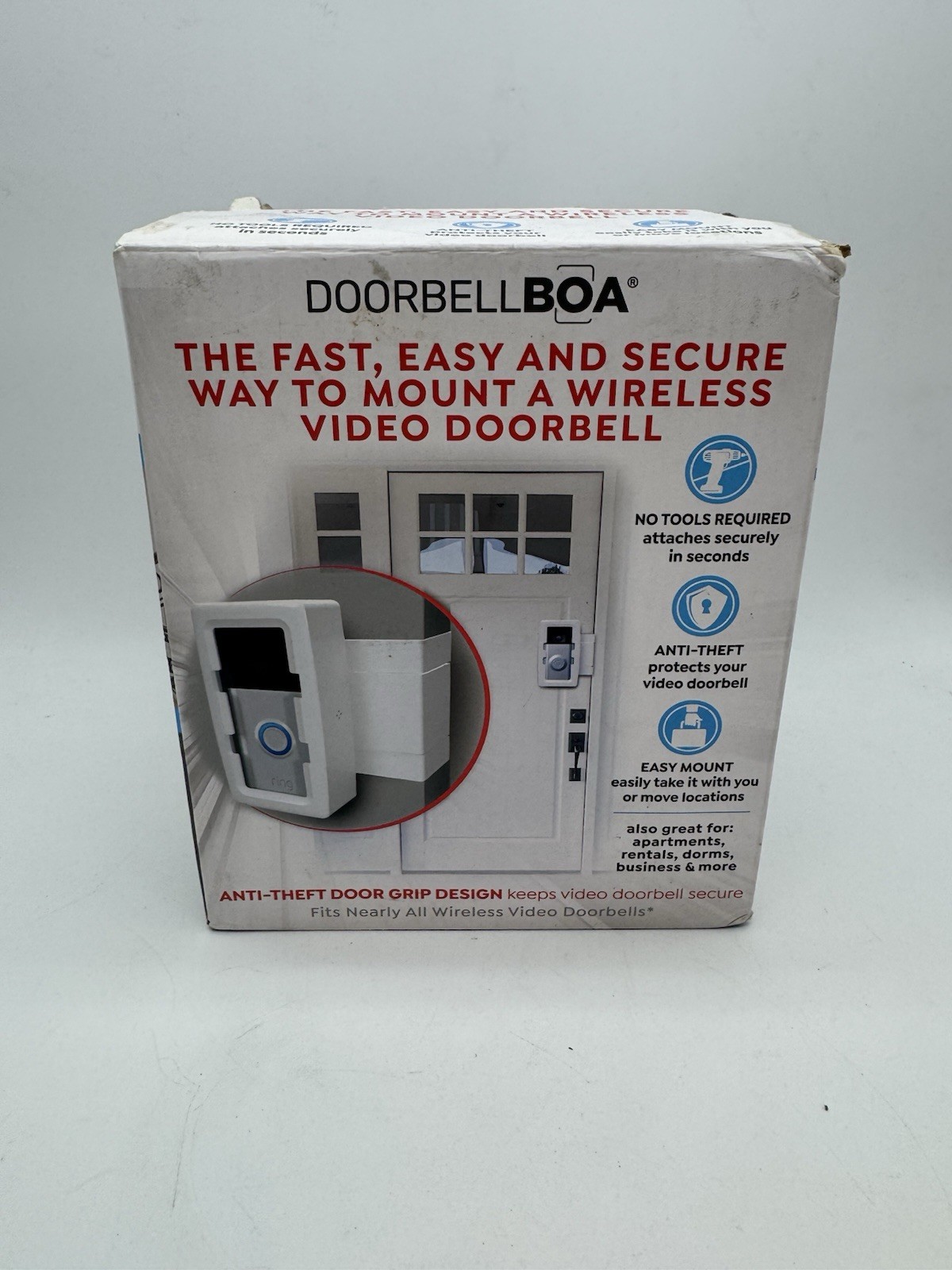 DoorbellBoa Anti-Theft Wireless Video Doorbell Mount White Open Box New