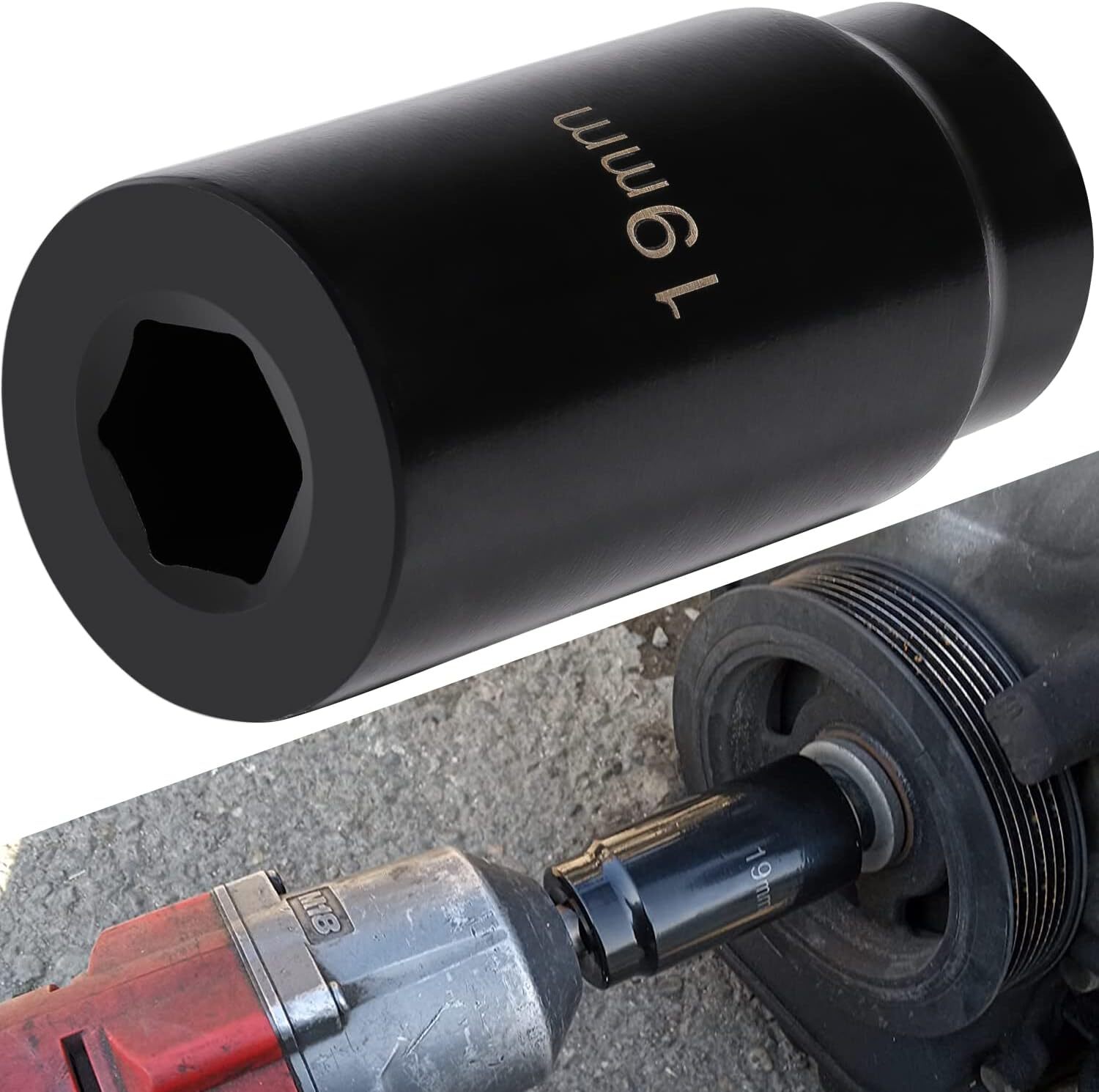 77080 Harmonic Balancer Socket Tool 19Mm Crank Bolt Socket For Honda Engines, 3