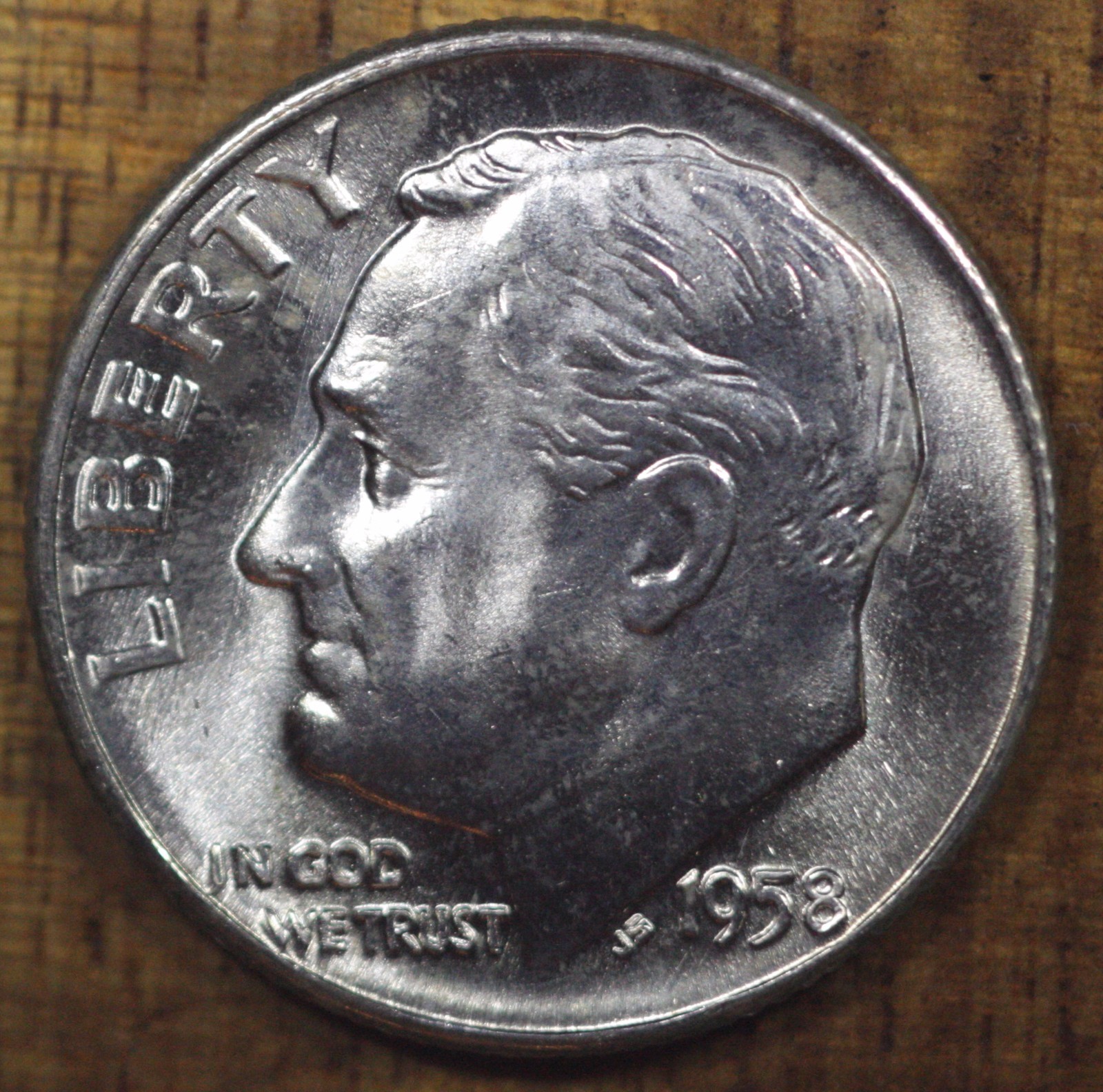1958 D Roosevelt Dime CH BU LUSTER! 90% Silver US Coin