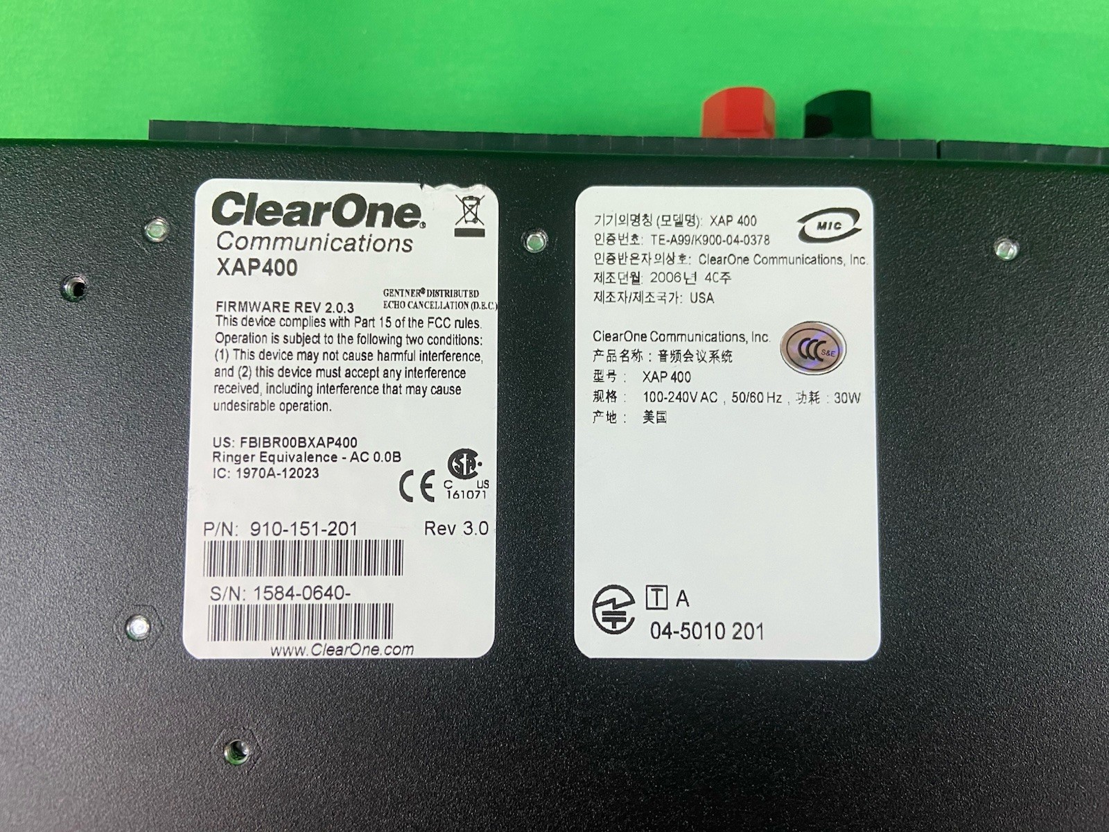 ClearOne XAP400 Audio Conferencing System Microphone Mixer XAP 400