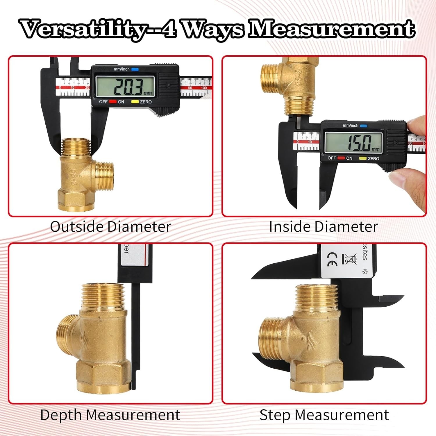 6-Inch Electronic Caliper with LCD Screen, Auto-Off & Multiple Measurement Modes