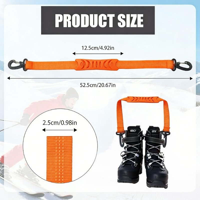 4Pieces Ski Booting Band Polyester Texture for Secure Attachments During Walks