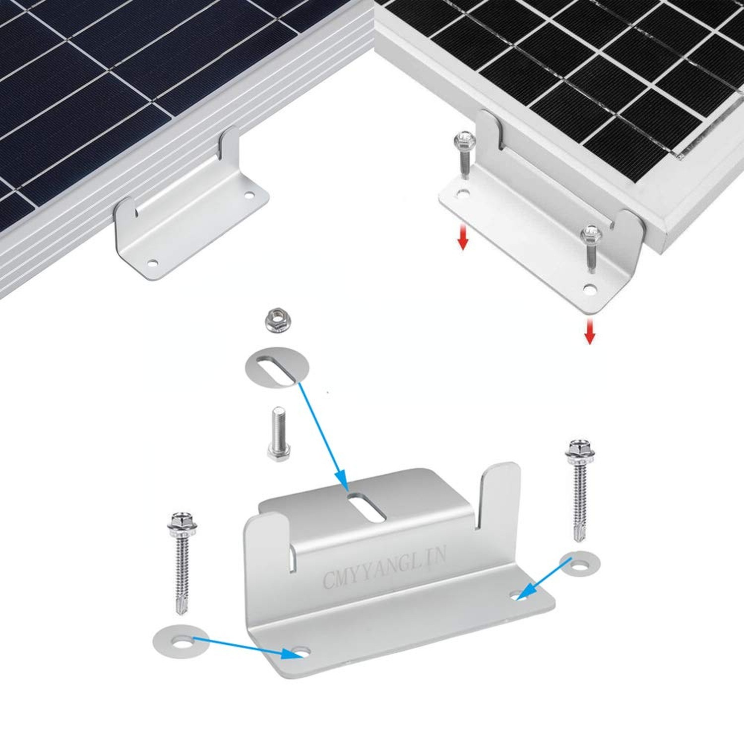 Solar Panel Mounting Brackets Z Bracket, with Nuts and Bolts,Suitable for 50W...