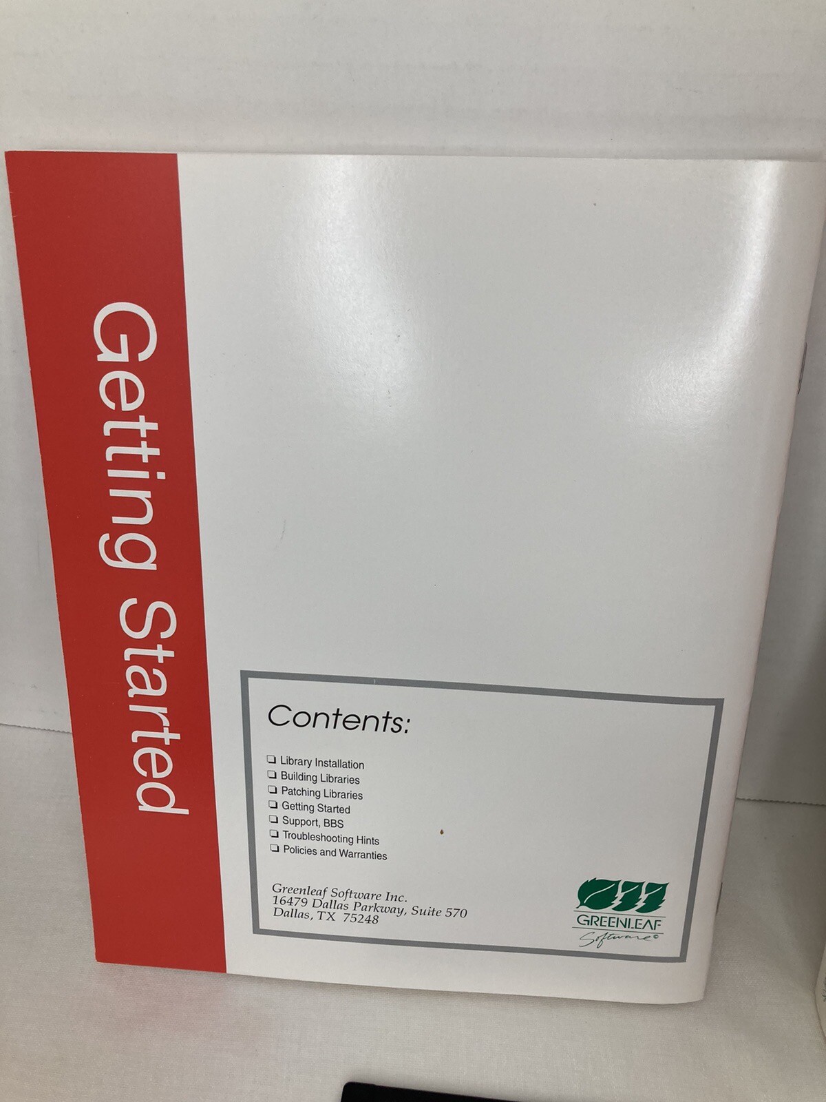 Greenleaf Software Comm ++ V2.0 Communication Library for C++ 1994 Programming