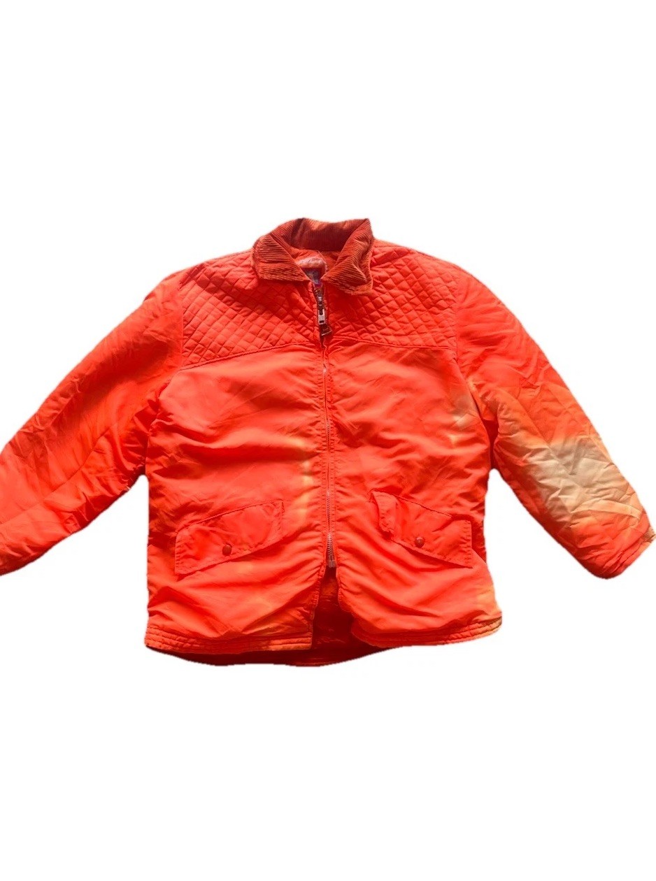 Antler Insulated Blaze Orange Hunting Jacket Quilted Zip Size Large