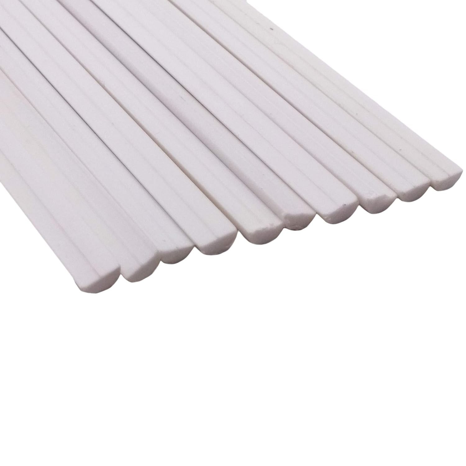 10pcs ABS Styrene Plastic Half Round Bar Rod 5mm Dia. 9.85" Long White