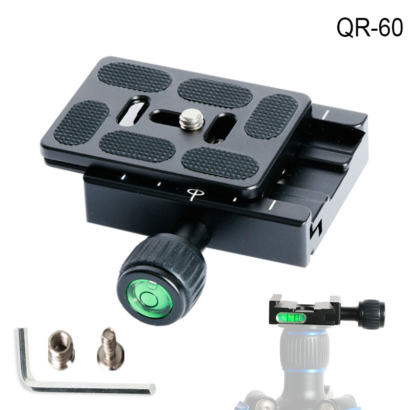 60mm QR-60 Square Clamp Adapter + PU60 Quick Release Plate For Arca Swiss Tripod