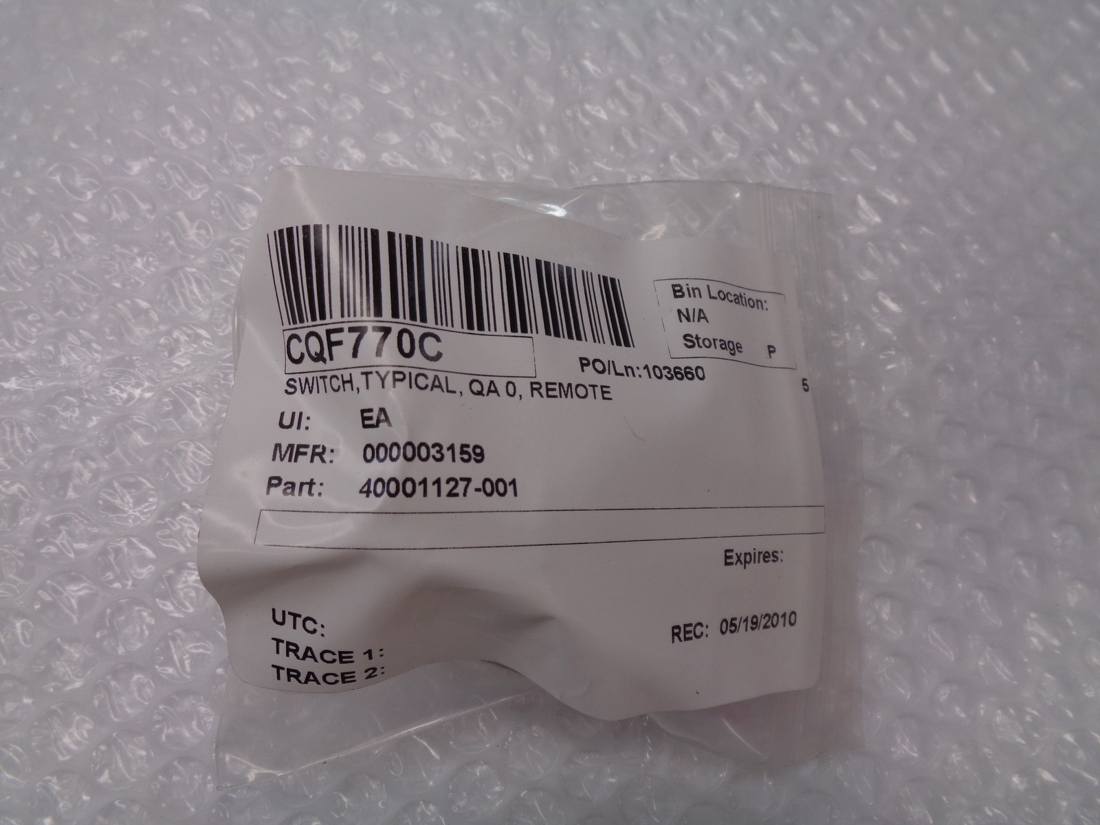 INDUSTRIAL SPARE 40001127-001 SWITCH NSNP
