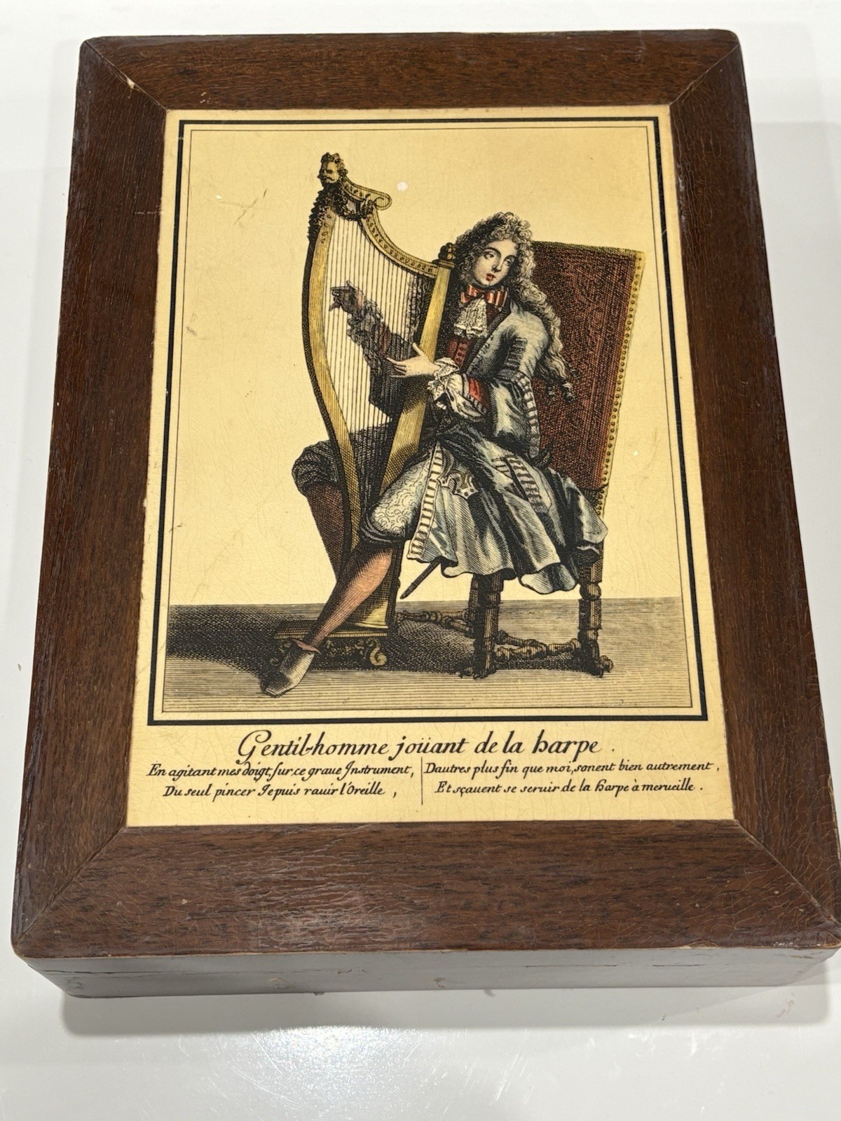 Vtg Mottahedeh Box Made In Italy Jewelry LARGE 14.5 X 10.5” W/ French Art Print