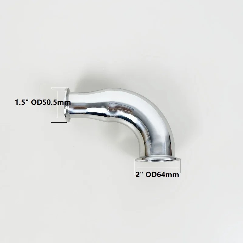2"×1.5" SS304 Tri-Clamp Reducing Elbow Variable Diameter Homebrew Distillation