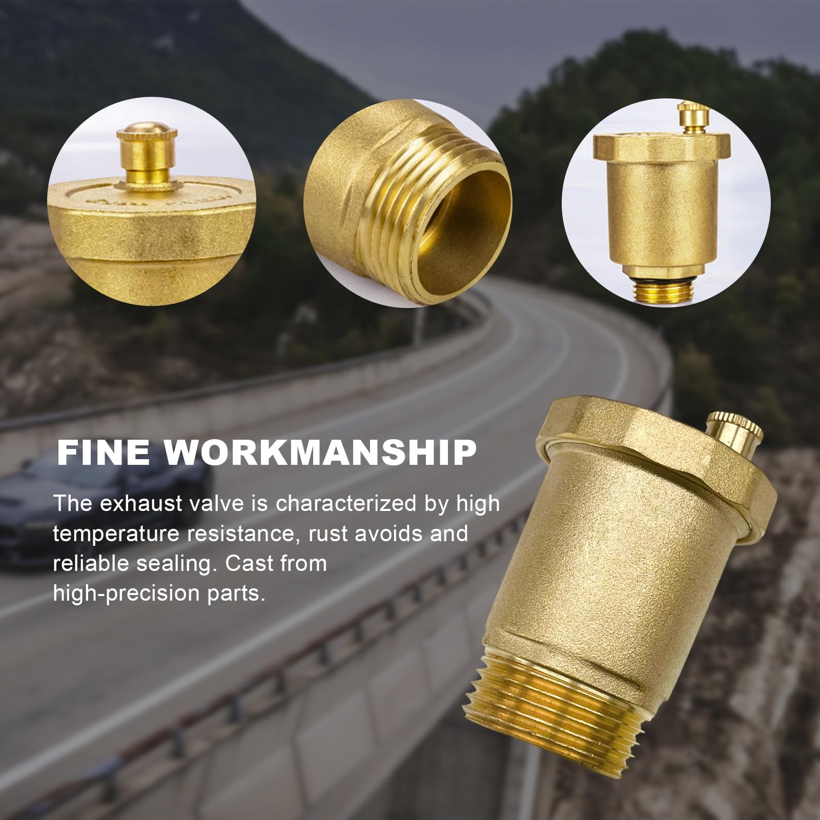 KVAEY Brass Automatic Float Valve, 1/2" Male NPT Thread Air Bleeder 1"