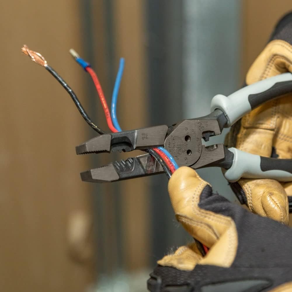 Efficient 9-Inch Pliers: High Leverage Cutting, Crimping & Wire Stripping Tool