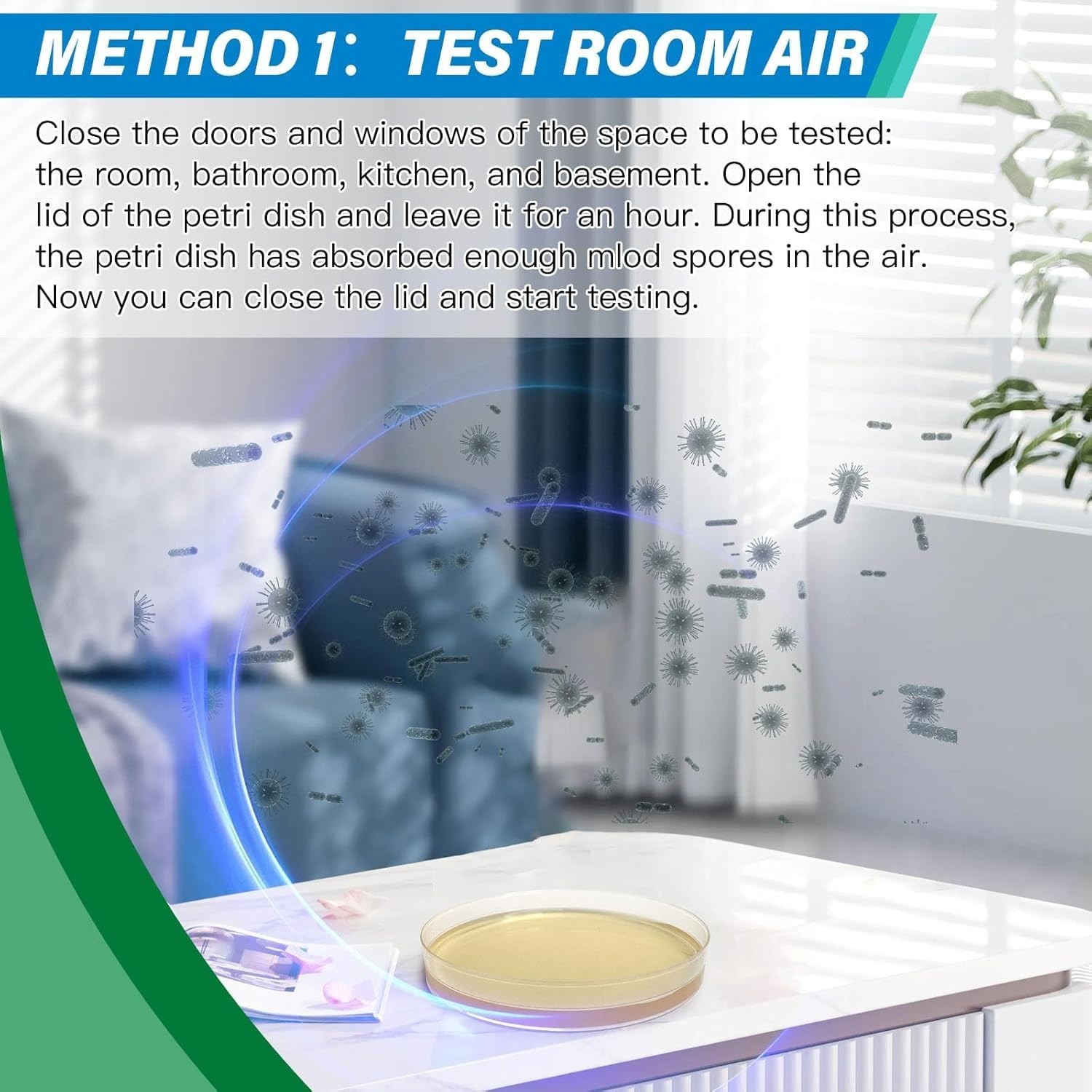 Indoor Mold Detector Kit - 12 Tests, Detailed Guide Included