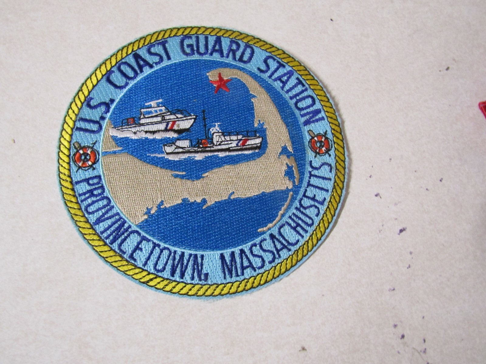 MILITARY PATCH UNITED STATES COAST GUARD STATION PROVINCETOWN MASSACHUSETTS 5 IN