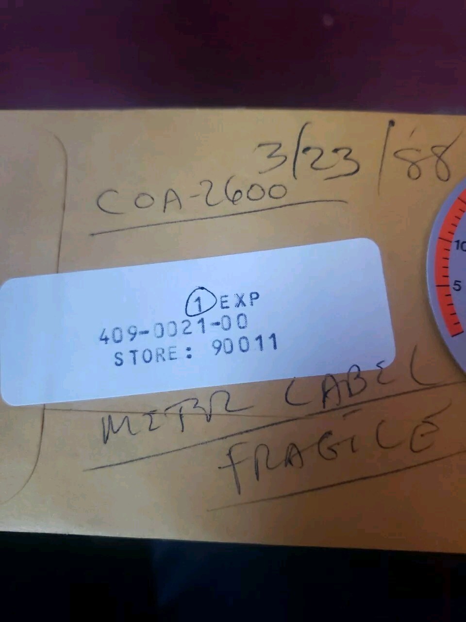 New Meter Dial #409-21 for COA-2600 NOS